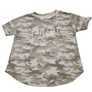 Rae Dunn sage green camo explore t-shirt